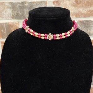 Six Petal Flower Choker Necklace